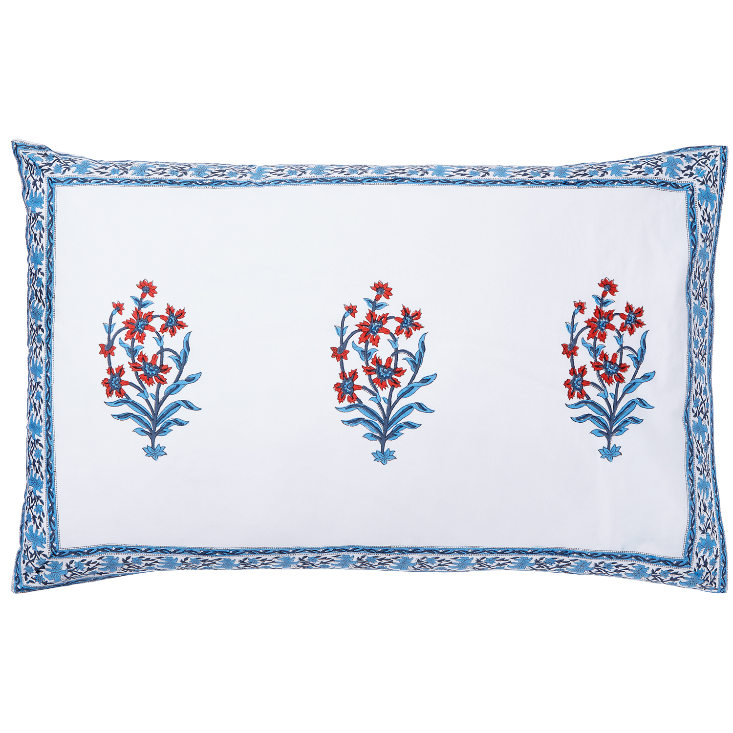 Anna-Nargis Reversible Pillow Case - Blue/Orange